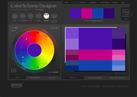 顏色搭配|Color Scheme Designer,在线配色器